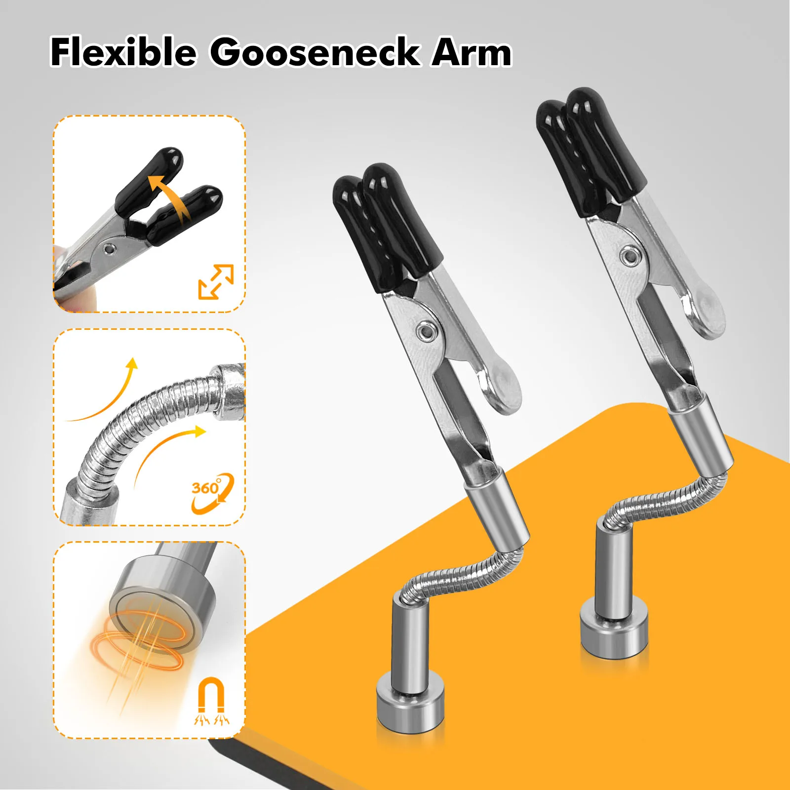 NEWACALOX Mini Welding Workbench Soldering Third Helping Hand Magnetic Flex Arm Custom Alligator Clips Electronic Repair Tools