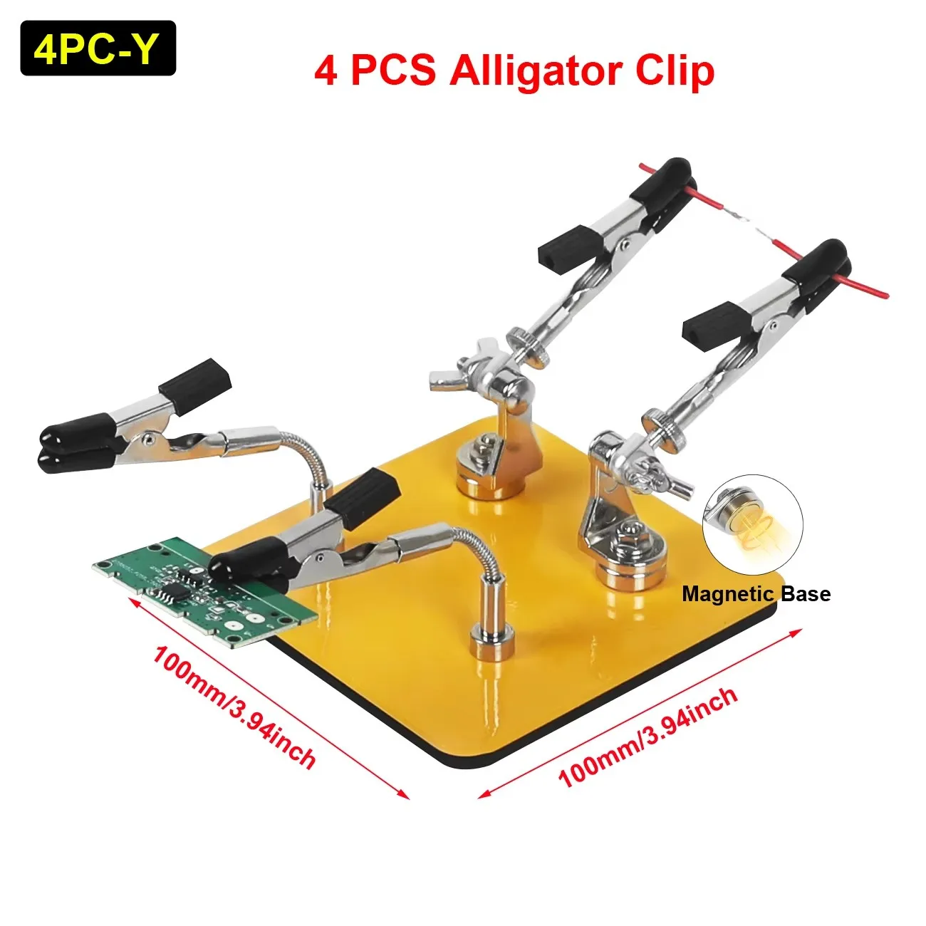 NEWACALOX Mini Welding Workbench Soldering Third Helping Hand Magnetic Flex Arm Custom Alligator Clips Electronic Repair Tools