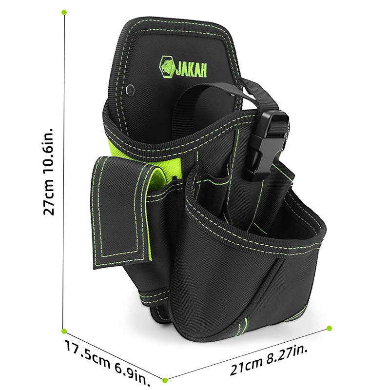 JAKAH Durable Large Compartment Electrician Tool Bag Waist Tool Belt Bag Drill Holster Electrician Pouch HL060