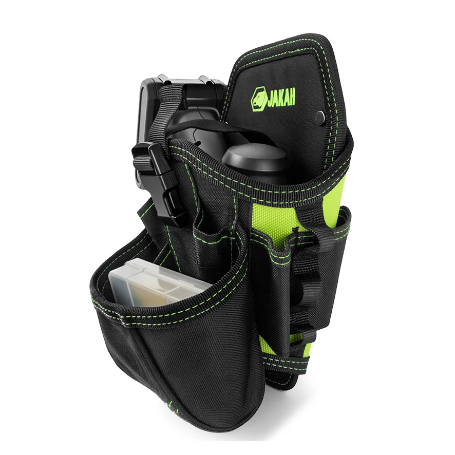 JAKAH Durable Large Compartment Electrician Tool Bag Waist Tool Belt Bag Drill Holster Electrician Pouch HL060