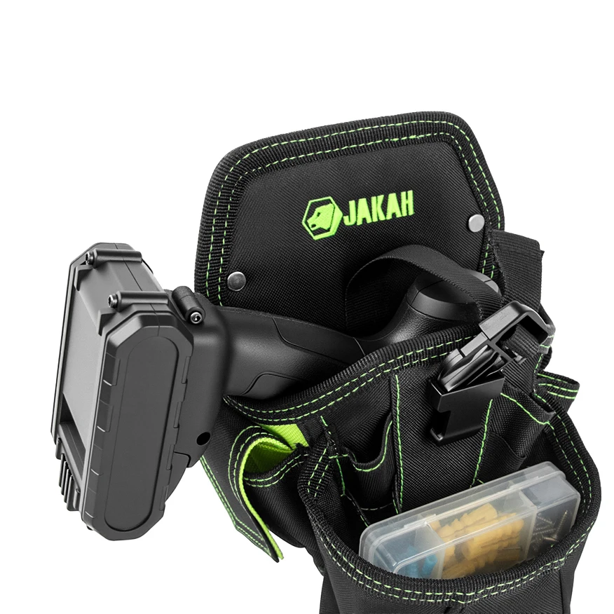 JAKAH Durable Large Compartment Electrician Tool Bag Waist Tool Belt Bag Drill Holster Electrician Pouch HL060