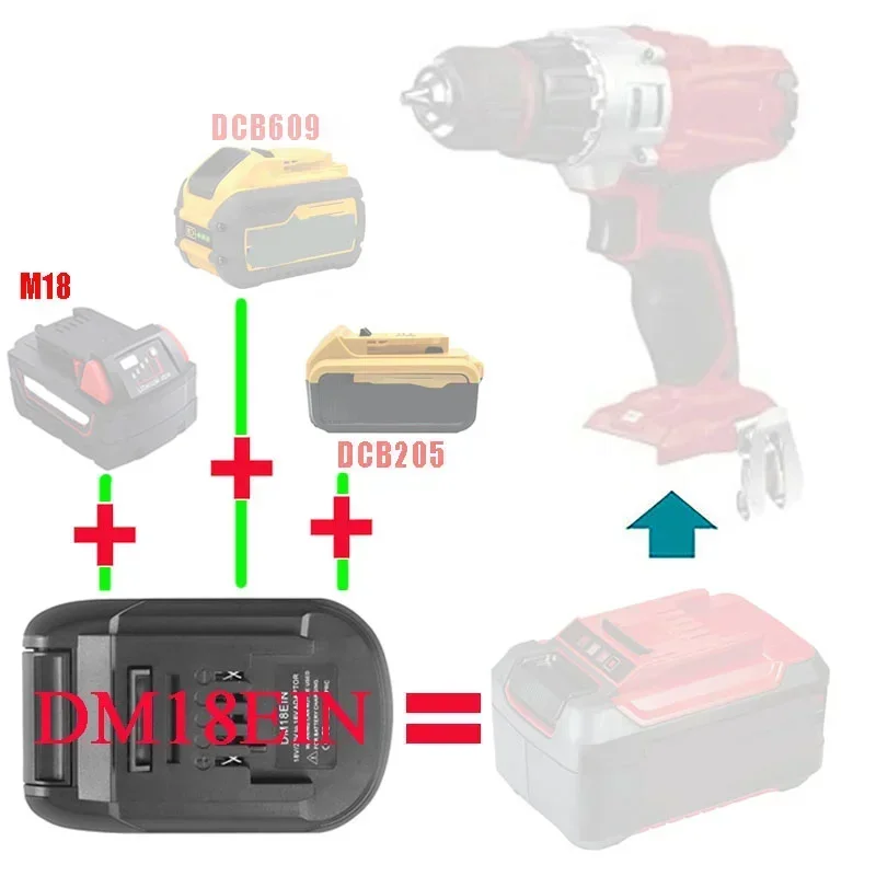 MT18EIN DM18EIN BS18EIN Adapter Converter for Makita for DeWalt for Milwaukee for Bosch Li-ion Battery for Ein Lithium Tool