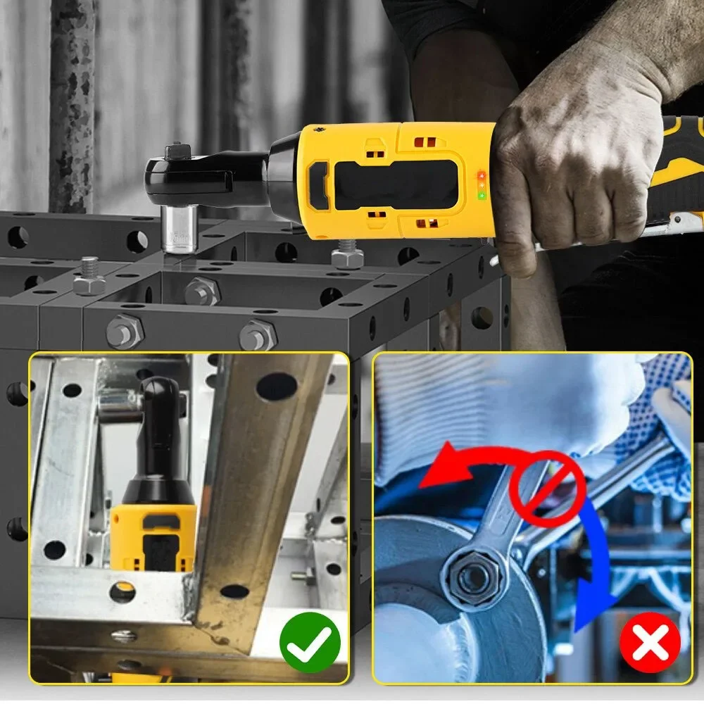 Electric Ratchet Wrench 220N.M Cordless Driver 3/8'' Impact Removal Screw Nut Repair Power Tools for Dewalt 18V 20V Battery