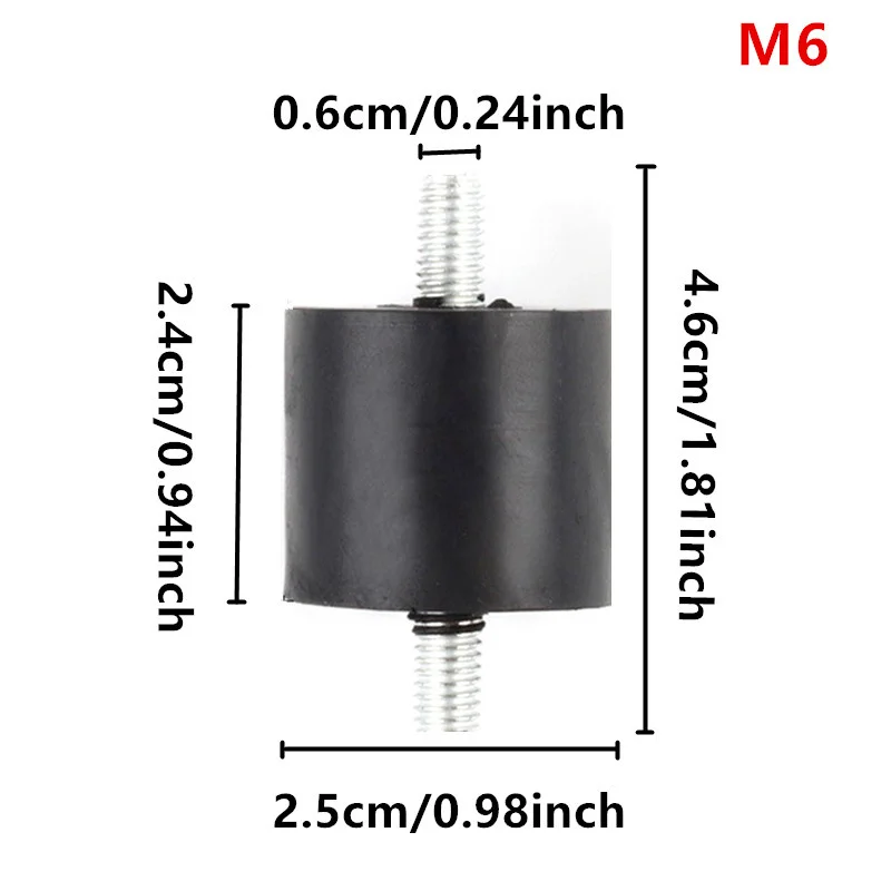 4Pcs M6/M8 Rubber Foot Pad Anti-Vibration Screw-Type Buffer for Air Rubber Vibration Mount Air Accessories