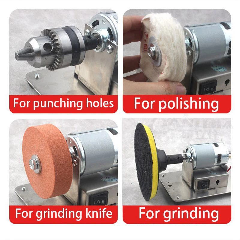 100W Double Grinder Machine Artifact Table Grinder Motor Micro Coarse and Fine Polishing Electric Grinding Wheel Grindig Stone
