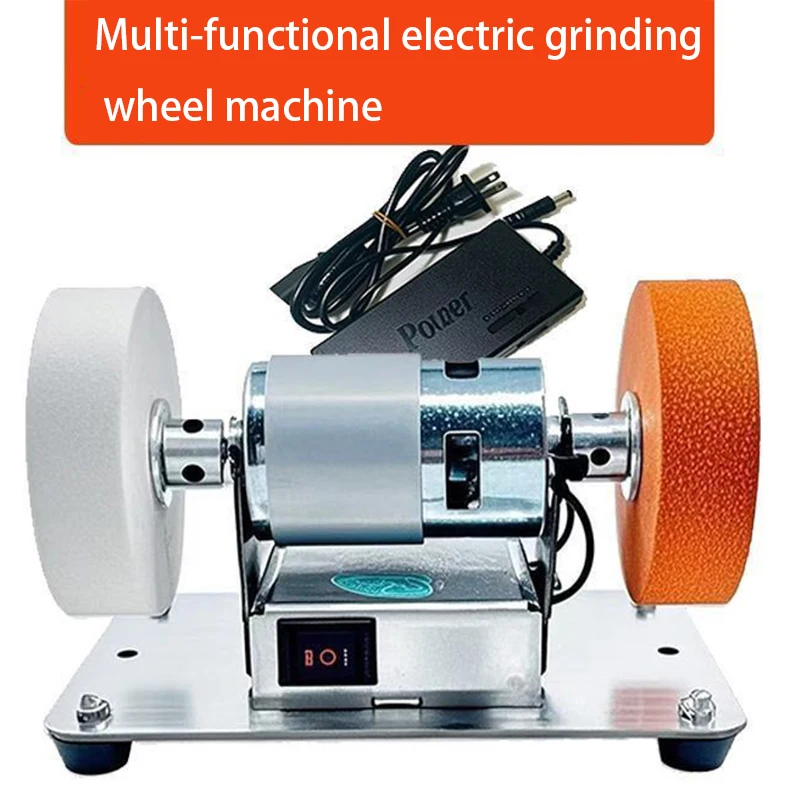 100W Double Grinder Machine Artifact Table Grinder Motor Micro Coarse and Fine Polishing Electric Grinding Wheel Grindig Stone