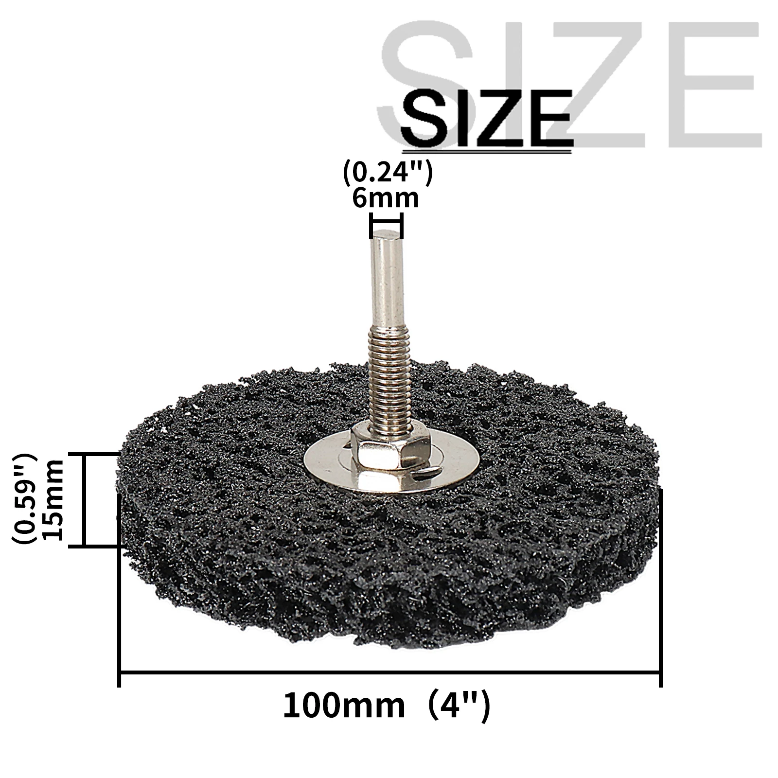 50/75/100mm Coral Stripe Disc 6mm Shank Cleaning Strip Wheel  Drill Rotating Grinding Tool for Metal Rust Removal Deburring 1Pc