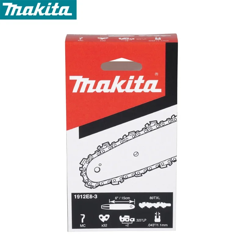 MAKITA 1912E8-3 Chainsaw Chain 150MM / 6" Replacement Saw Chain Guide Rail 80TXL for DUC150 UCO29G