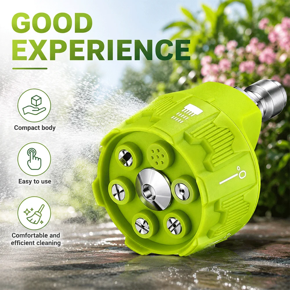 6 in 1 14 Inch Car Wash Nozzle Pressure Washer Connector for 1/4 Inch Interfaces Reliable ABS and Stainless Steel Build