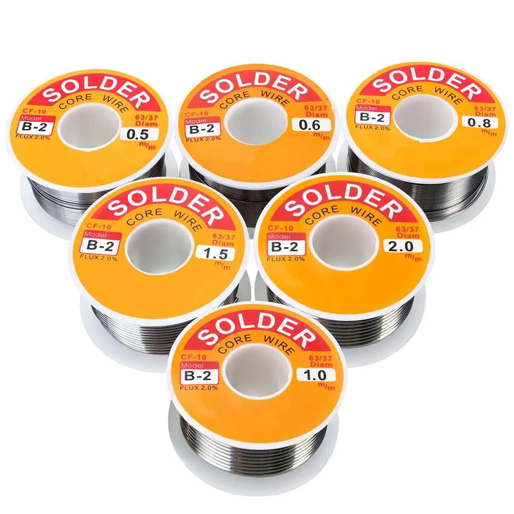 STONEGO Tin Alloy 63/37 Solder Wire Rosin Core Flux 2% Reel Welding Line Electrical Soldering 50g 100g