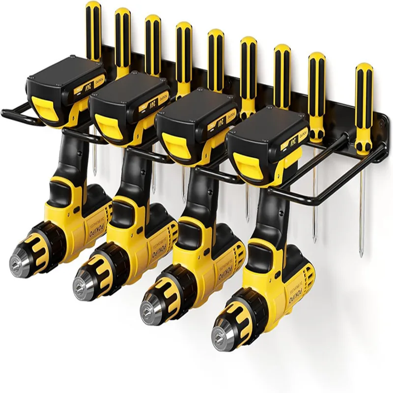 Power Tool Organizer Wall Mount Heavy Duty Metal Tool Shelf Cordless Drill Hanger Storage Rack Tool Holder for Workshop Pegboard
