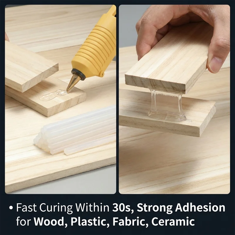 11mm 7mm Hot Melt Glue Sticks Set Strong Adhesive Clear Refills for Home DIY Craft School Repair Compatible with All Glue Guns