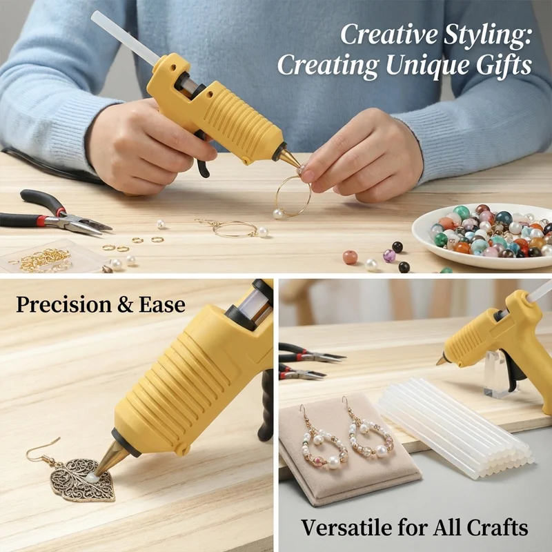 11mm 7mm Hot Melt Glue Sticks Set Strong Adhesive Clear Refills for Home DIY Craft School Repair Compatible with All Glue Guns