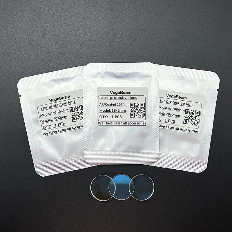 50 PCS Laser Protective Windows Lens 18x2 20x2 20x3 20x4 25x2 1064nm Optical Lens for Laser Handheld Welding Gun Protective Lens