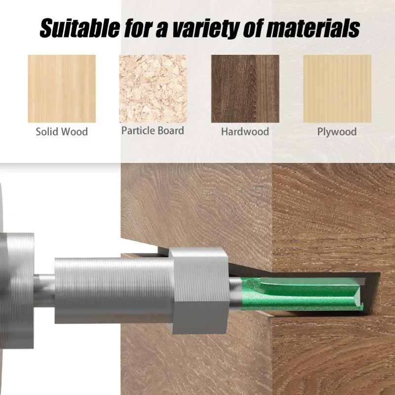 3mm-20mm Diameter 8mm Shank Straight Bit Tungsten Carbide Single Double Flute Router Bit Wood Milling Cutter For Woodwork Tool