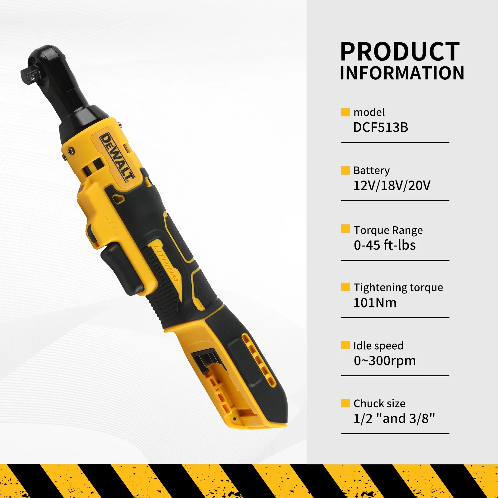 Dewalt DCF513/DCF512 Ratchet Right Angle Wrench LED Cordless Driver Variable Speed Power Wrench Power Tools