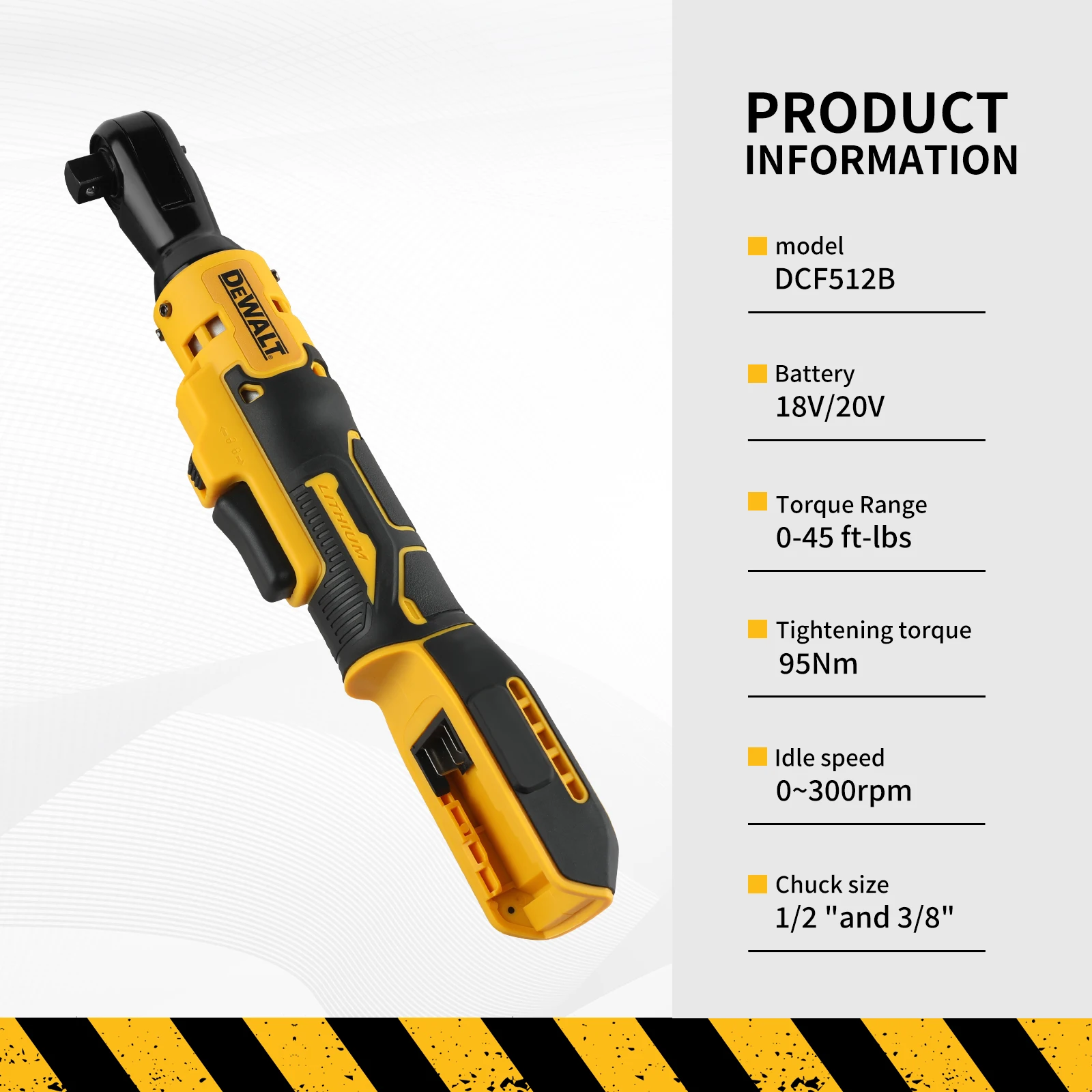 Dewalt DCF513/DCF512 Ratchet Right Angle Wrench LED Cordless Driver Variable Speed Power Wrench Power Tools