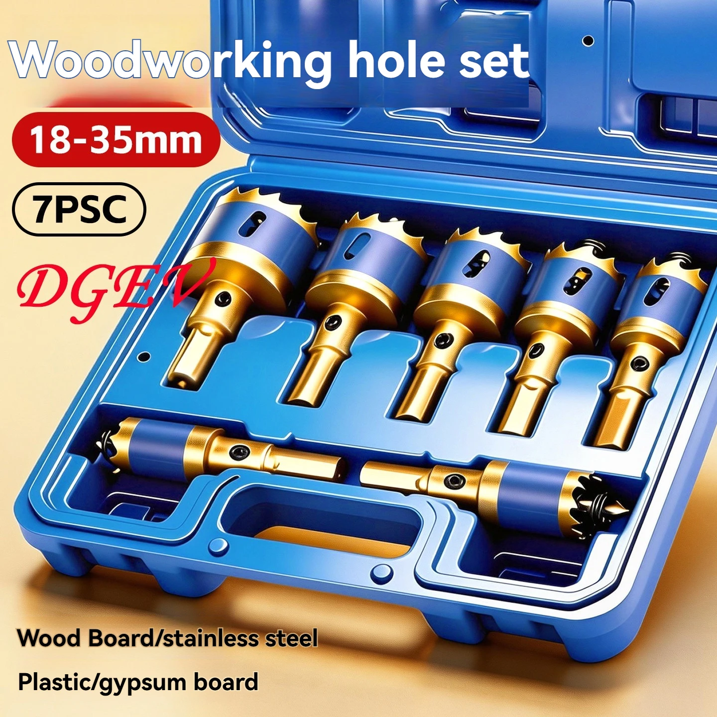 Woodworking Hole Saw Set, Electric Drill Dedicated Hole Saw Drill Bit, Wood Board, Stainless Steel, Gypsum Board Drilling Tool