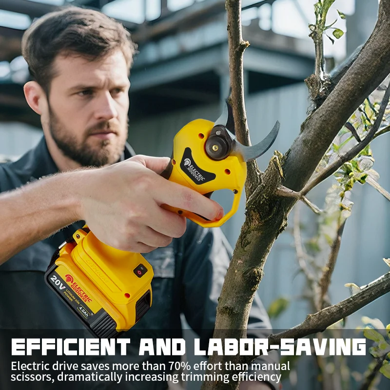 Brushless Electric Scissor Garden Trimmer 30mm Cutting Electric Pruning Shears Garden Power Tools for Dewalt 20V Battery Pins