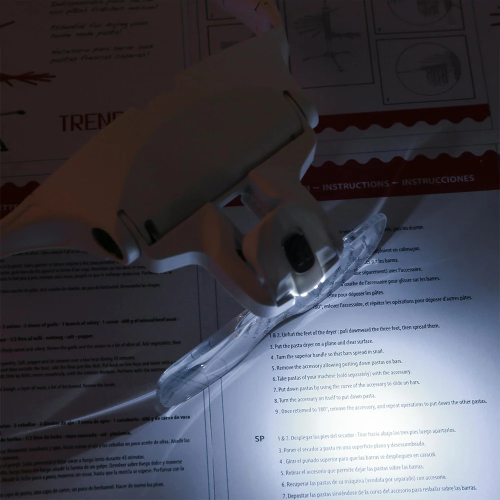 Headband Magnifying Glasses Illuminated Head Magnifier 1.0X 1.5X 2.0X 2.5X 3.5X 2 Lights Adjustable Lens Optical Magnify Glass