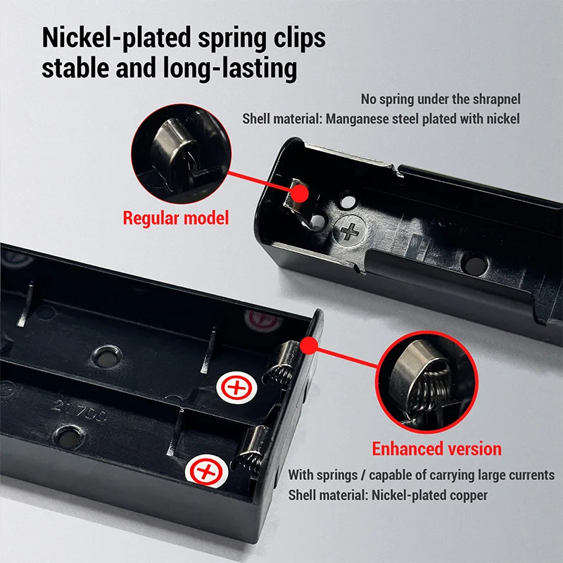 Heltec Enhanced Pin-Type Plug-in Battery Holder for 18650/21700, 1-4S, 3A/24A - Suitable for DIY Modifications, PCB Assembly Etc