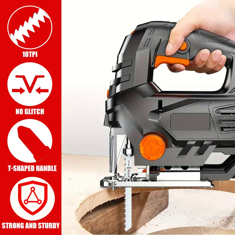 Tqt Jig Saw Blade 5Pcs T101Br Jigsaw Blades Set t Shank Wood Assorted Saw Blades for Woodworking Cutting Tool