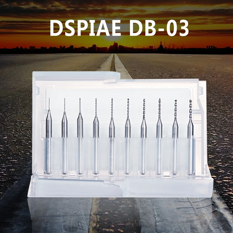 DSPIAE DB-03 Drill Bit 0.3-1.2mm Model Tool Sliver Hand Tool Hobby Accessory 10Pcs/set