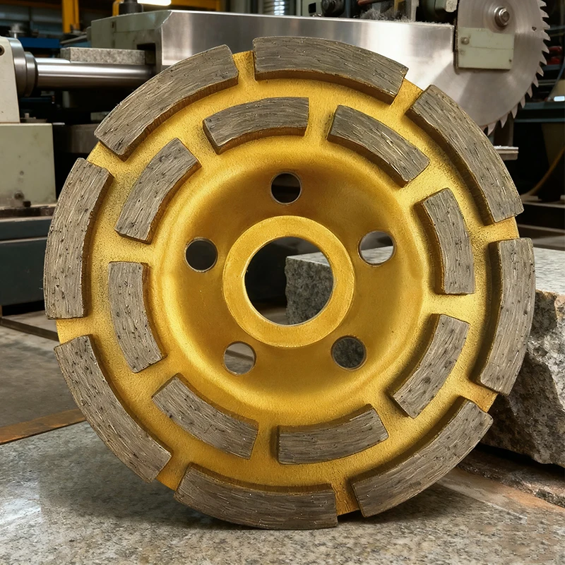 Large Diamond Grinding Disc Stone and Concrete Floor Grinder Wall Putty Angle Grinder Double-Row Grinding Cutting 100/125/150mm