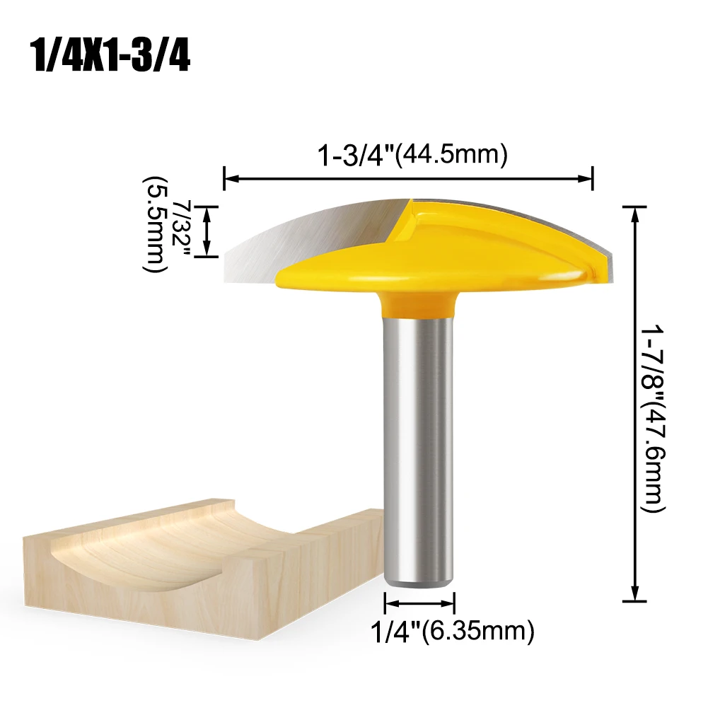 6 8 12mm 1/4 1/2" Shank Thin Bottom Cleaning Router Bit Woodworking Round Bottom Milling Cutter For Circular Grooving
