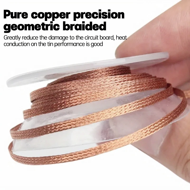 1.5/3/6/10M Copper Welding Wire Desoldering Mesh Braid Tape Welding Point Solder Soldering Tool of Electronic PCB Circuit Board