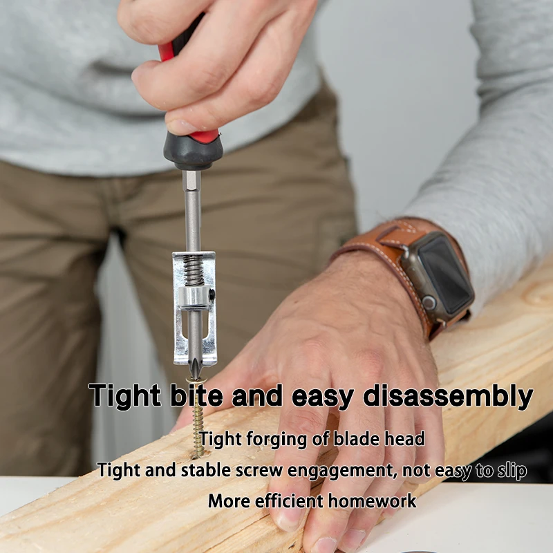 Hexagonal Shank Magnetic Screwdriver Head Fixed Drill Bit Universal Crosshead Power Tool Accessory Spring Type Positioning