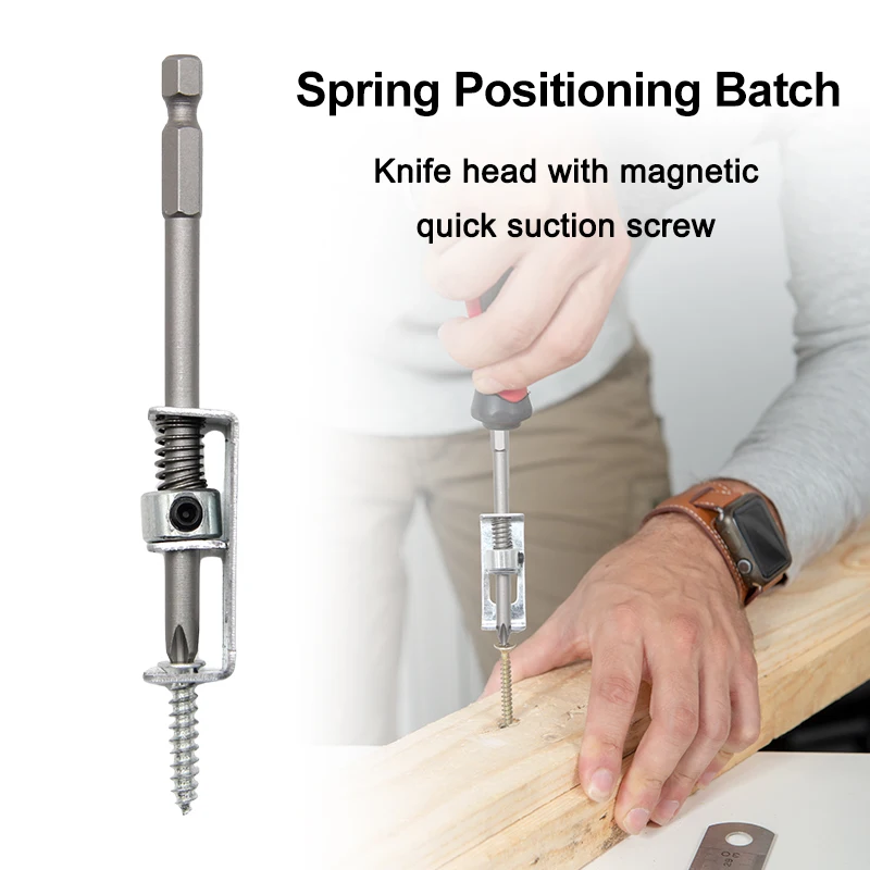 Hexagonal Shank Magnetic Screwdriver Head Fixed Drill Bit Universal Crosshead Power Tool Accessory Spring Type Positioning