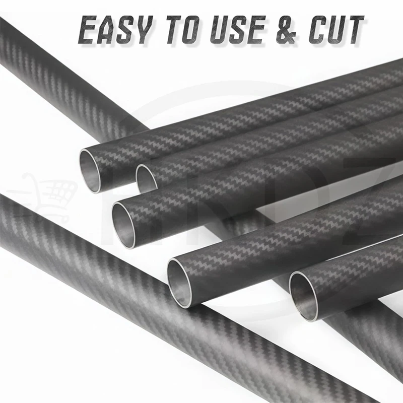 1Pcs 3K Carbon Fiber Tube Matte Twill Hardness Composite Material Length 200 /300/500mm OD 5mm to 50mm Fibre Tube
