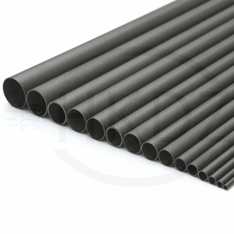 1Pcs 3K Carbon Fiber Tube Matte Twill Hardness Composite Material Length 200 /300/500mm OD 5mm to 50mm Fibre Tube