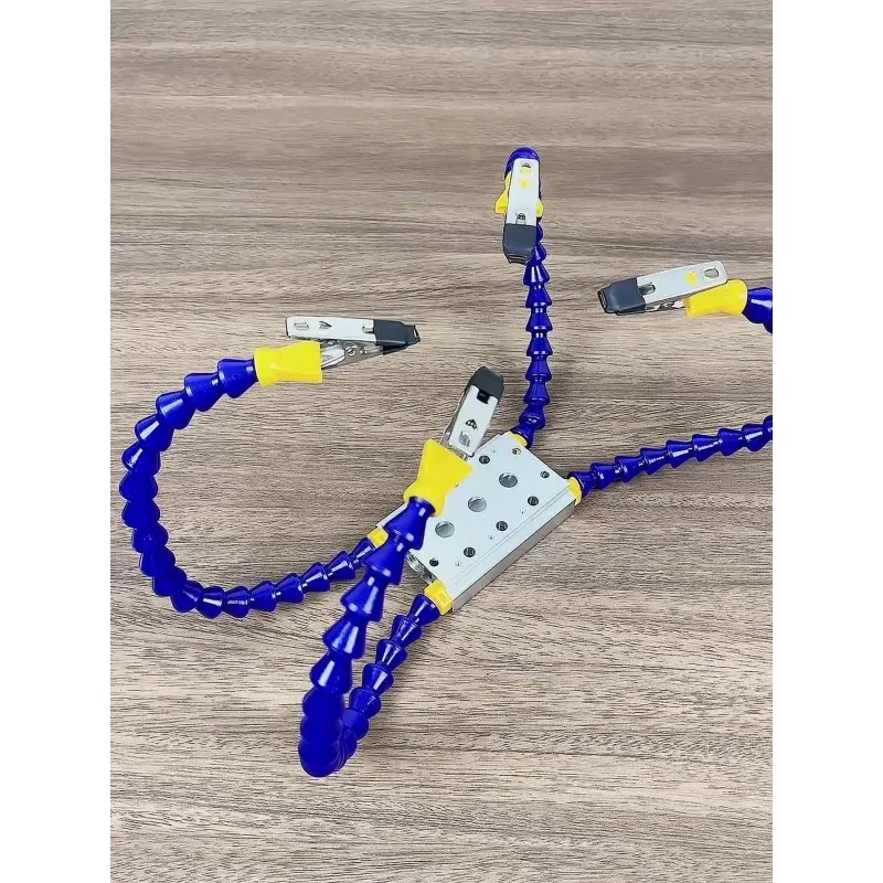 Bench Vise Soldering Station with 4/6 Flexible Arms & Soldering Iron Holder – PCB Welding Repair Tool, Aluminum Alloy Base