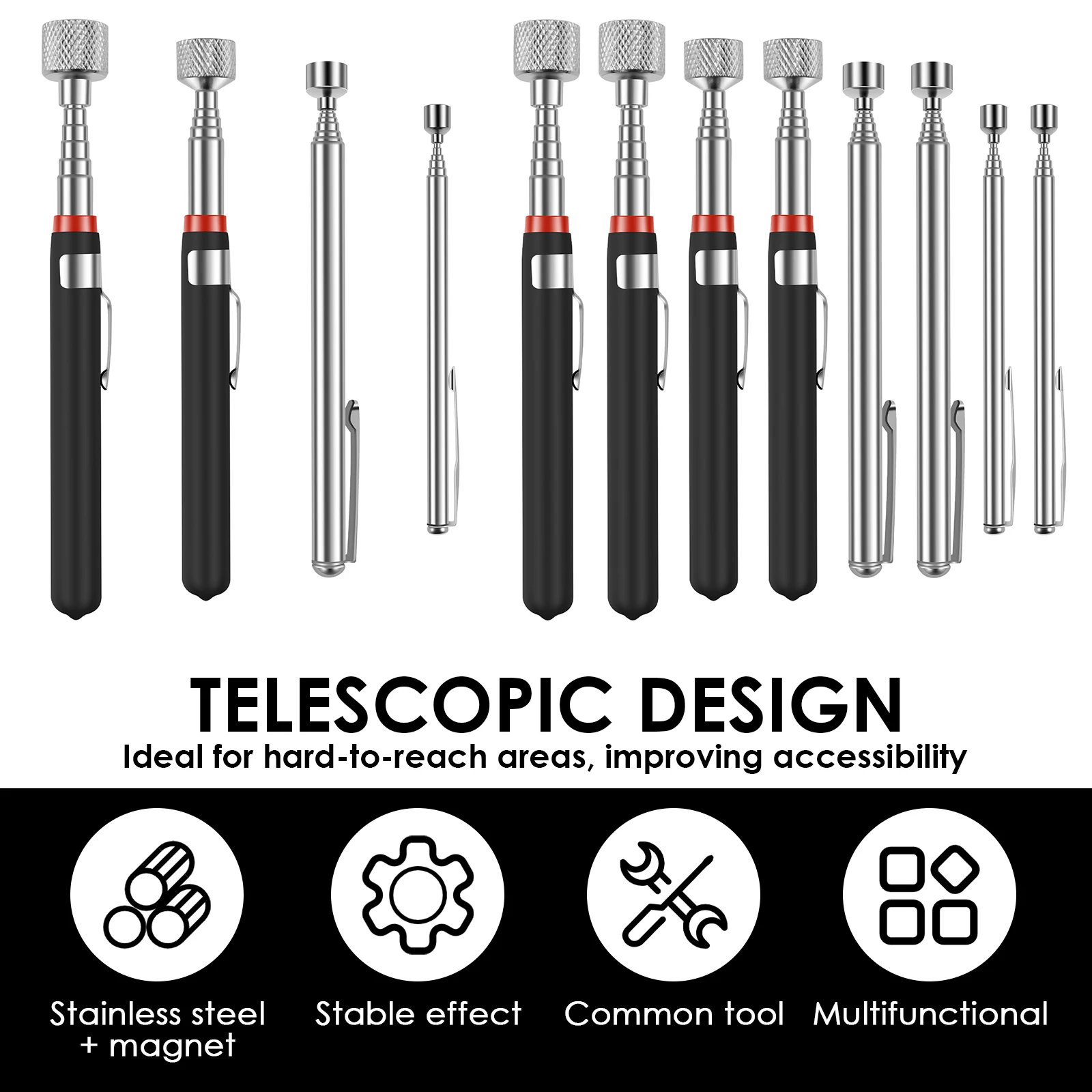Telescopic Magnetic Pen Portable Metalworking Handy Tool Magnet Capacity for Picking Up Nut Bolt Adjustable Pickup Rod Stick