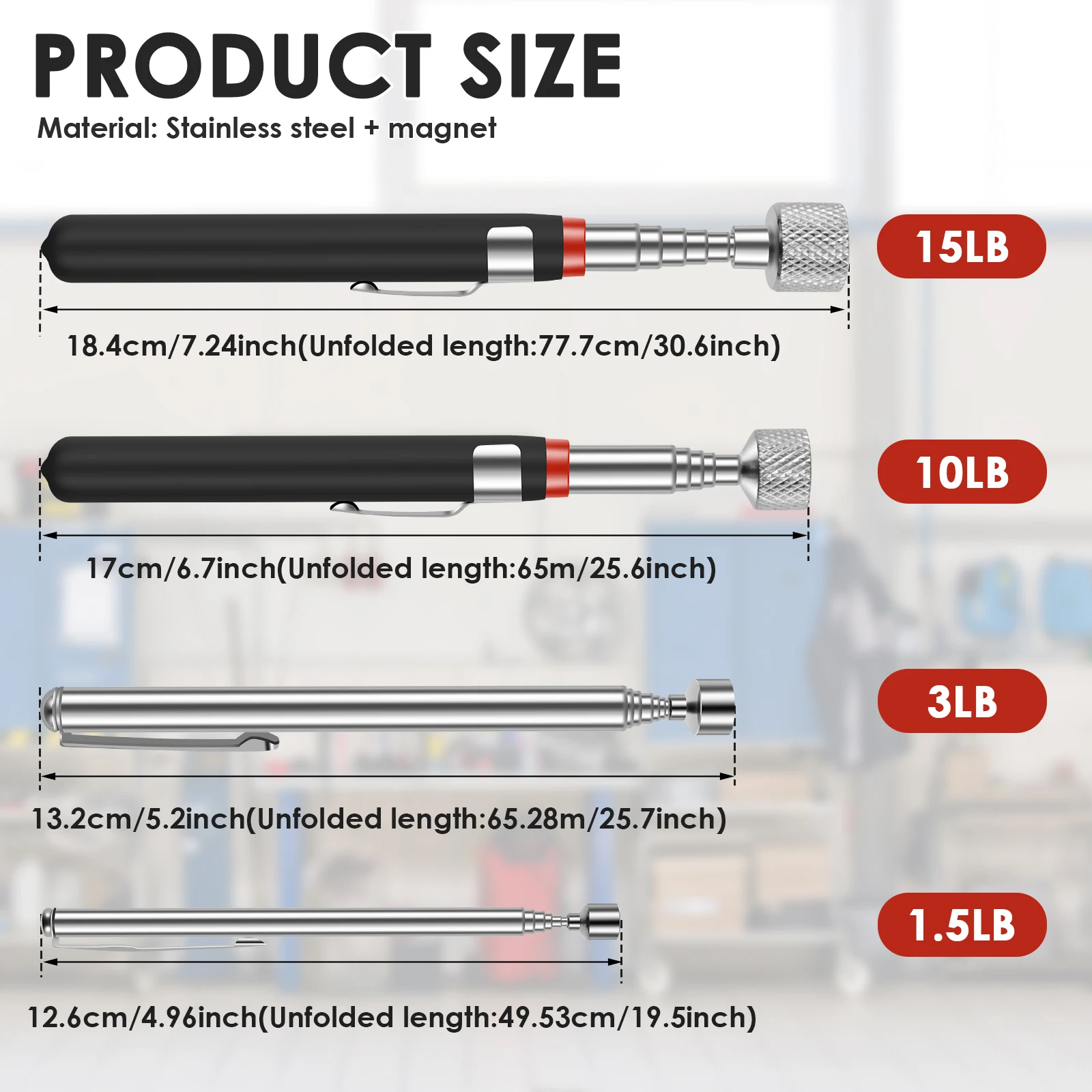 Telescopic Magnetic Pen Portable Metalworking Handy Tool Magnet Capacity for Picking Up Nut Bolt Adjustable Pickup Rod Stick