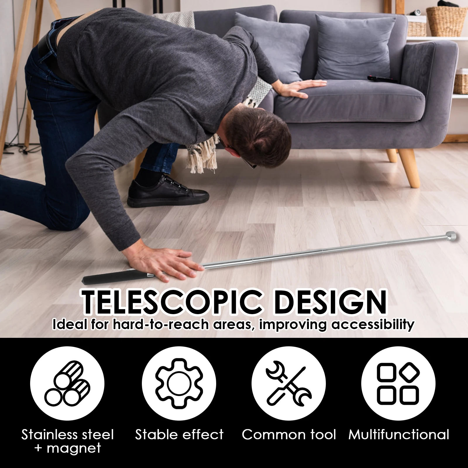 Telescopic Magnetic Pen Portable Metalworking Handy Tool Magnet Capacity for Picking Up Nut Bolt Adjustable Pickup Rod Stick