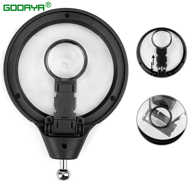 Welding Magnifying Glass LED Light Auxiliary Clip loupe Magnifier 3 In1 Hand Soldering Solder Iron Stand Holder Station