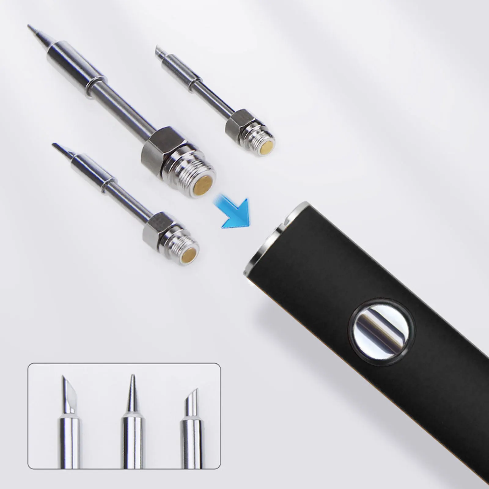 【510 Thread Mini Soldering Iron Kit】With Display Adjustable Voltage – 510 Connector USB Electronics Welding Tool 650mah