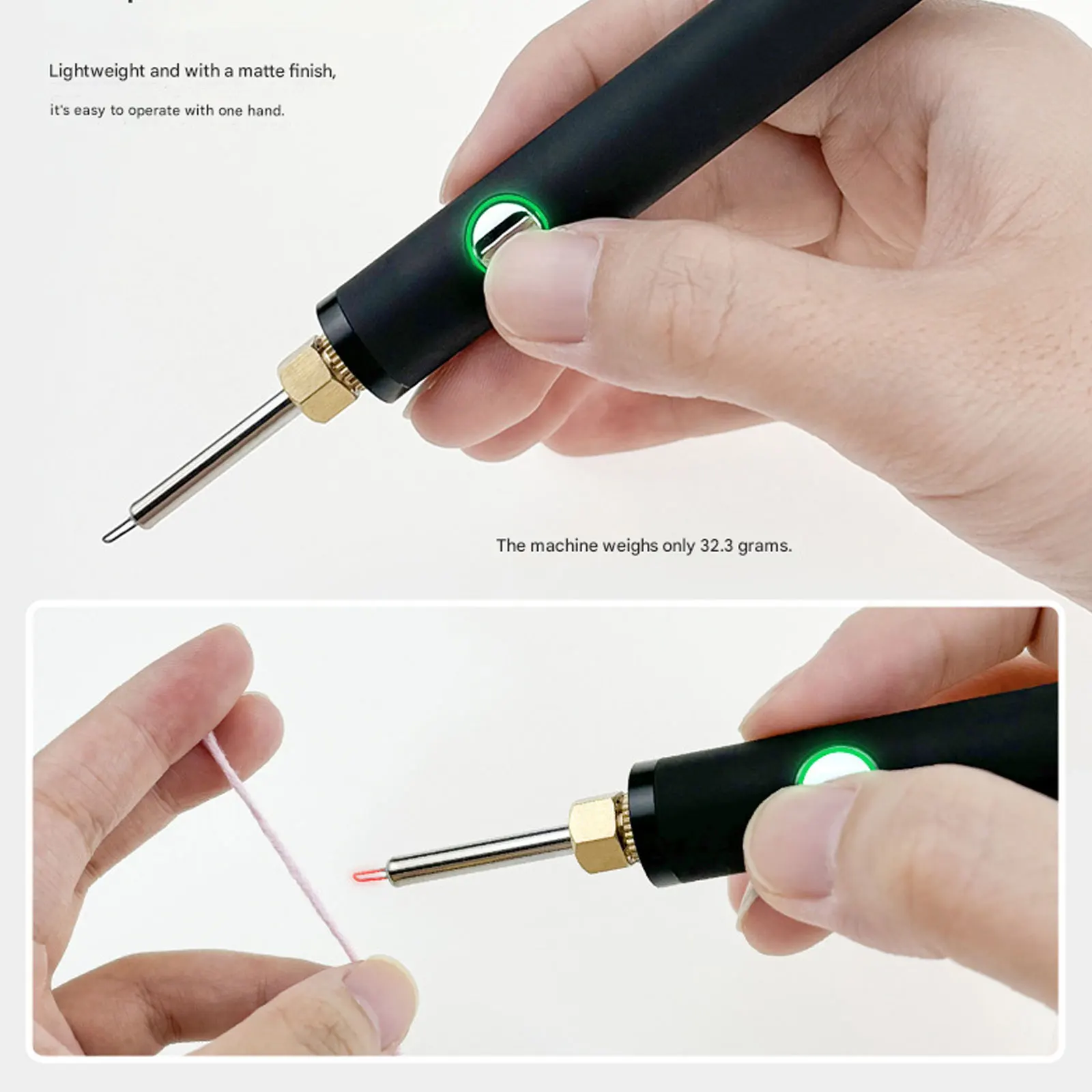 【510 Thread Mini Soldering Iron Kit】With Display Adjustable Voltage – 510 Connector USB Electronics Welding Tool 650mah