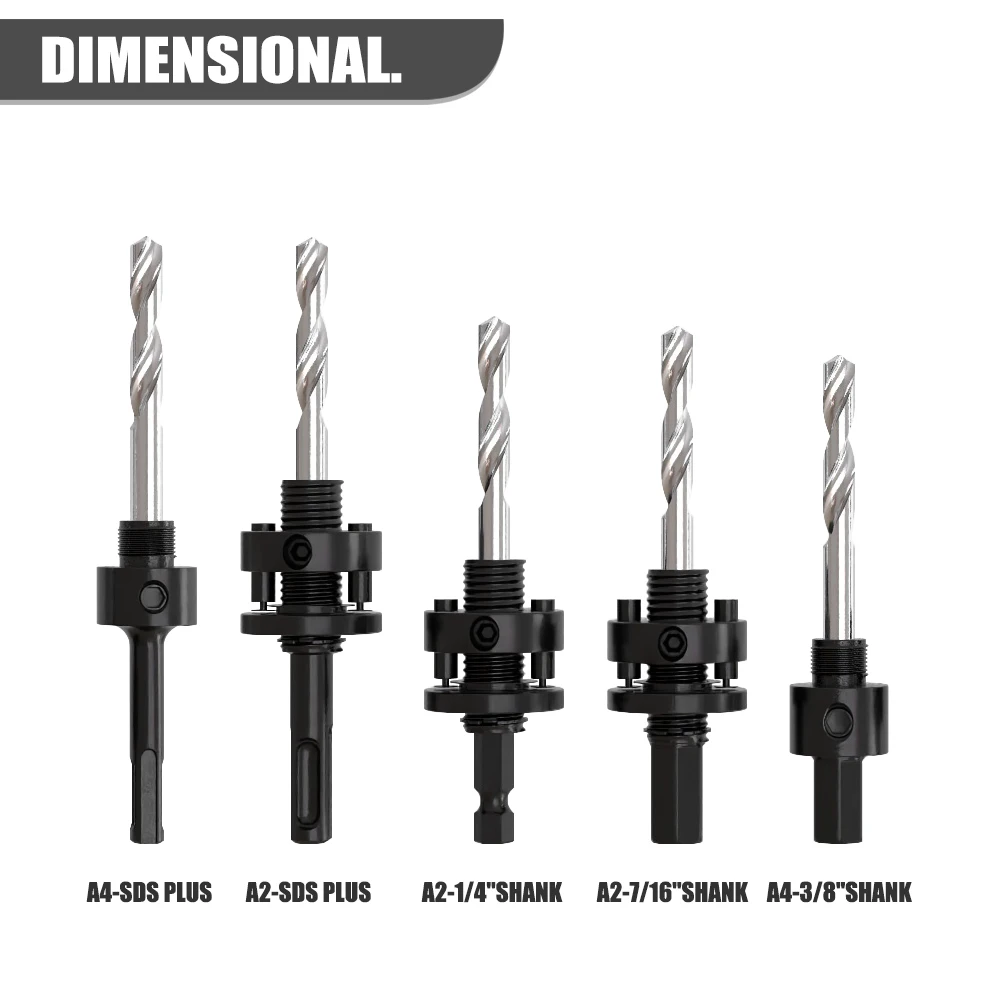 1Pc A2 A4 Hole Saw Arbor With Drill Bit For Bi-Metal Hole Saw Woodworking Power Tool Accessory
