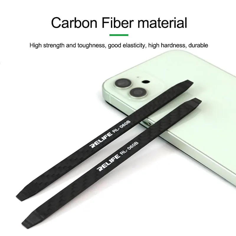 RELIFE RL-060B Carbon Fiber Disassembly Crowbar for Mobile Phone Laptop Maintenance Non-magnetic LCD Screen Dismantling Tool
