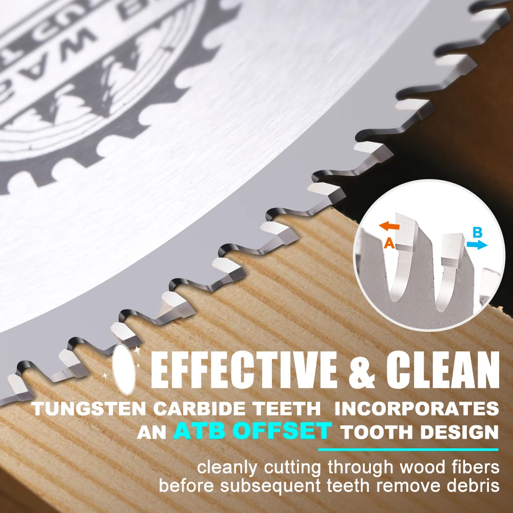 XCAN 165mm Circular Saw Blade TCT Carbide Saw Blade For Woodworking Cutting Tools Wood Cutting Disc 24/40/48/60T