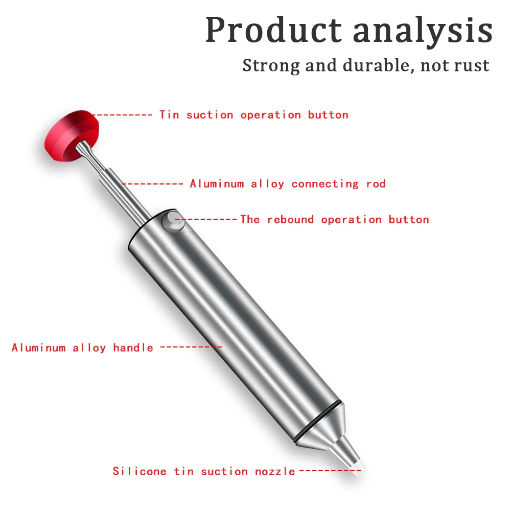 LEFAVOR Aluminum Powerful Desoldering Pump Suction Tin Gun Soldering Sucker Pen Removal Vacuum Solder Iron Welding Repair Tool