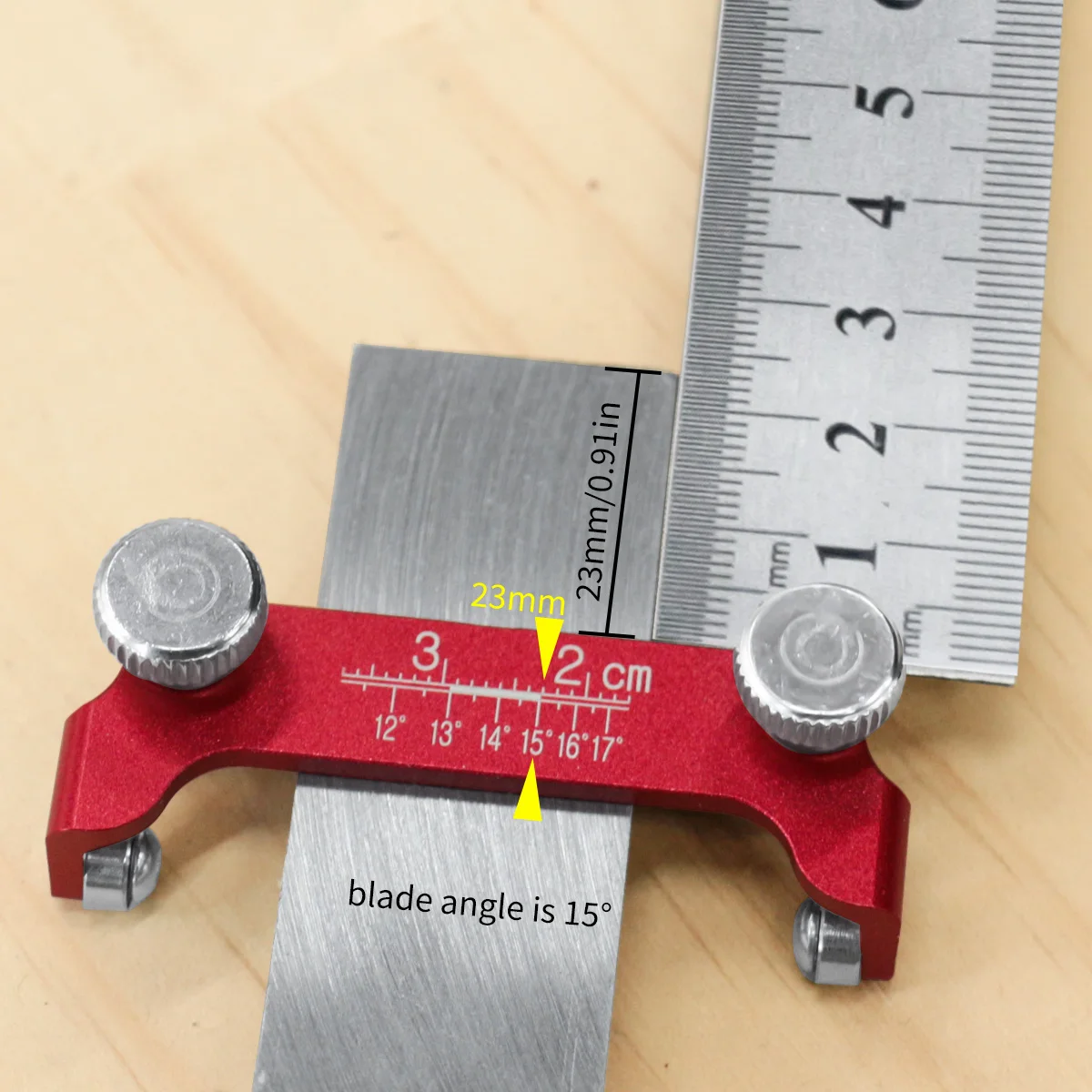 Fixed Angle Knife Sharpener - Aluminum Honing Guide Chisel Sharpening Holder Guide for Woodworking Chisels and Planes with Scale