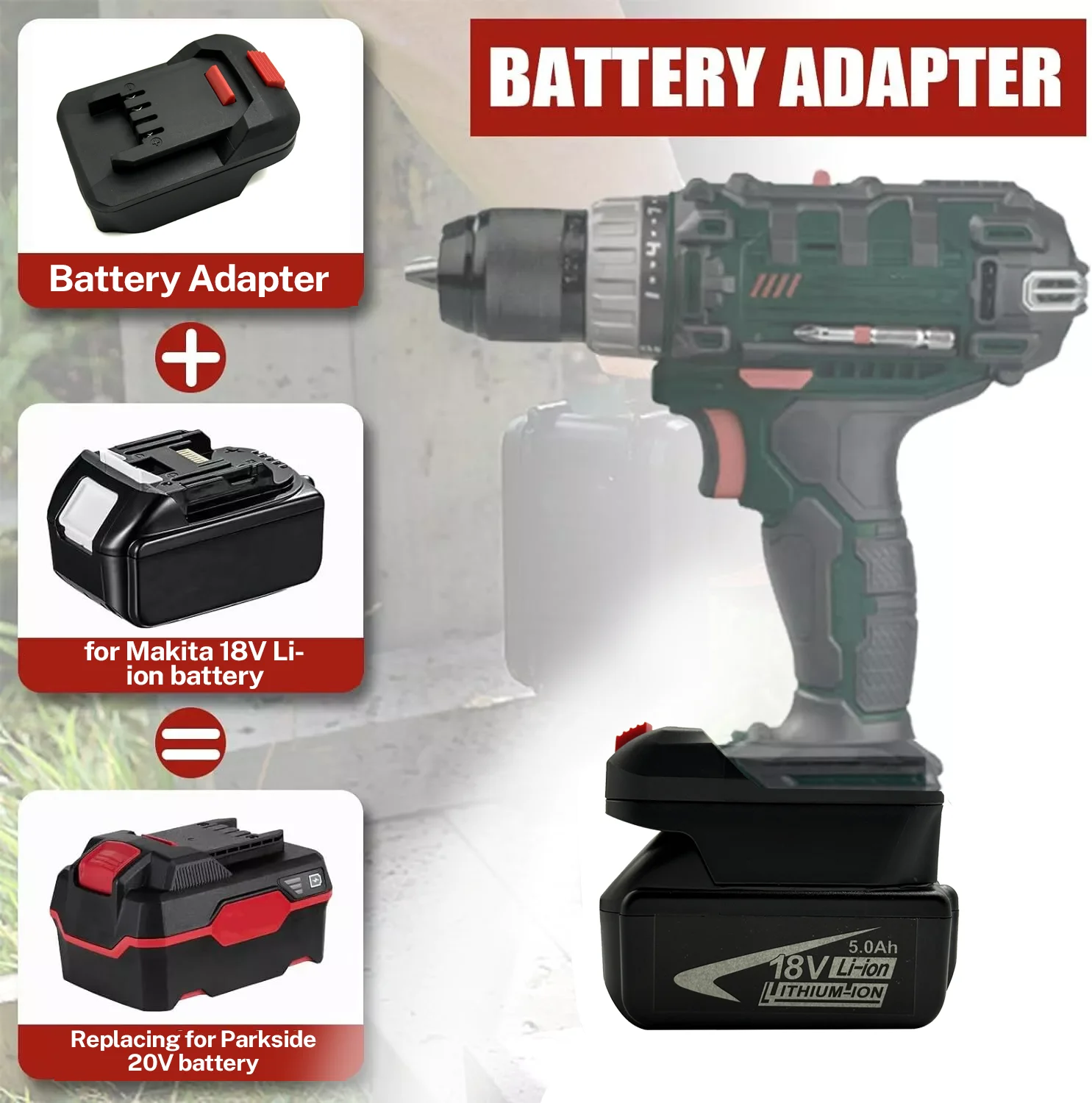 NEW Battery Adapter Converter for Makita/Bosch/Milwaukee/Dewalt 18V li-ion Battery to for Lidl Parkside X20V Li-Ion Power Tool