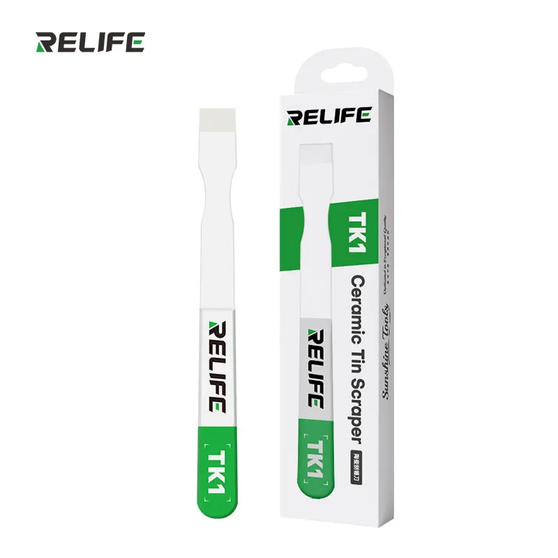 RELIFE TK1 Ceramic Tin Scraper Welding Non Magnetic Adsorption High Temperature Resistance Anti Oxidation BGA Stencil Repair