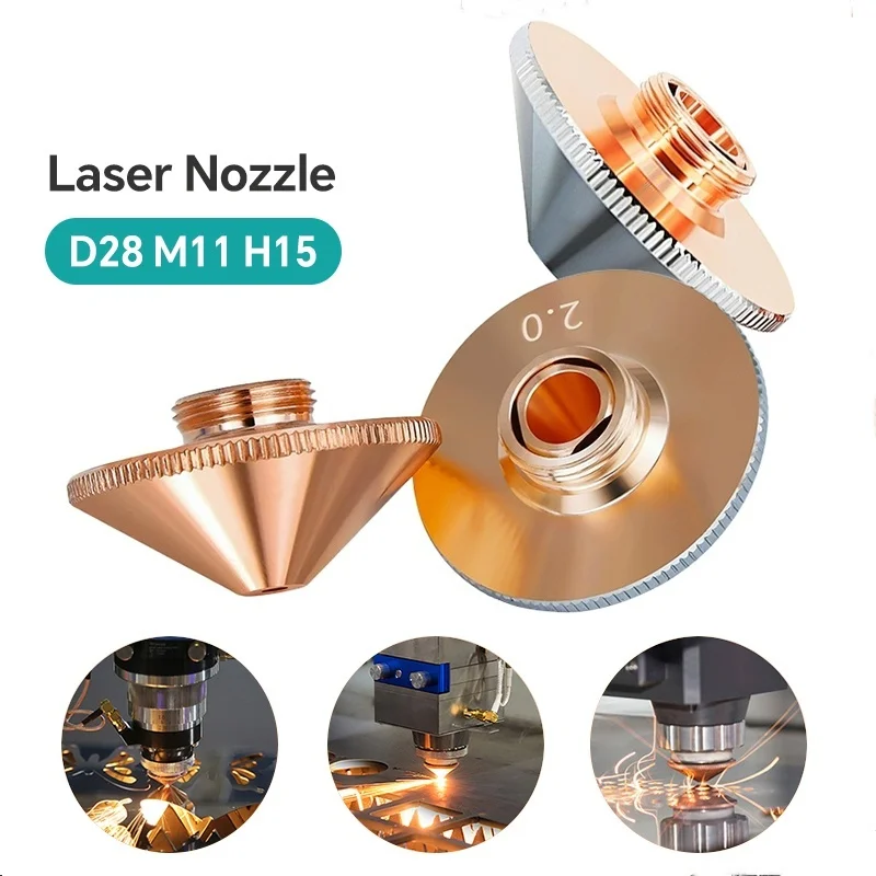Fiber Laser Nozzle D28 M11 H15 Nozzles 1.2 1.5 2.0 2.5 3.0 Single Double Chrome Raytools Nozzle for Laser Cutting Machine