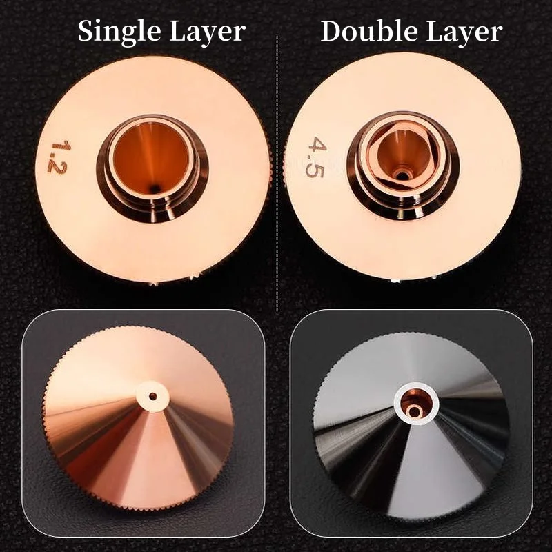 Fiber Laser Nozzle D28 M11 H15 Nozzles 1.2 1.5 2.0 2.5 3.0 Single Double Chrome Raytools Nozzle for Laser Cutting Machine